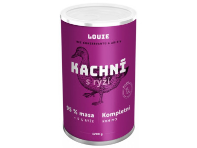 Louie konzerva pro psy kachní s rýží 1200 g